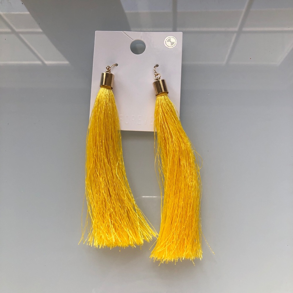 Forever 21 Yellow and Gold Tassel Earrings